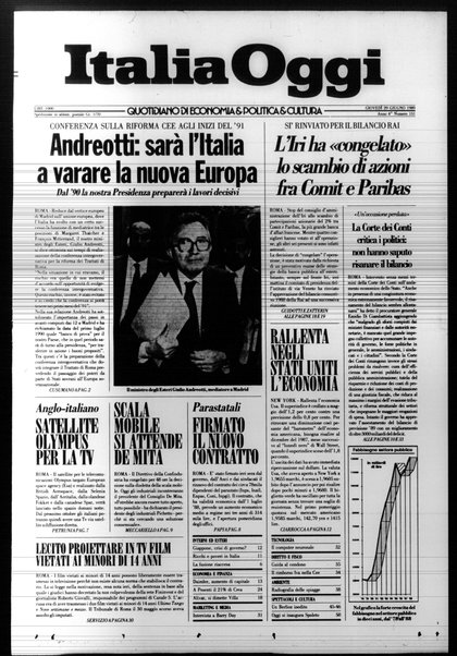 Italia oggi : quotidiano di economia finanza e politica